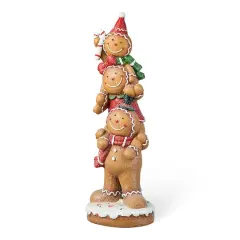 Glitzhome&reg; 29.25" Christmas Stacked Gingerbread Man Porch D&eacute;cor
