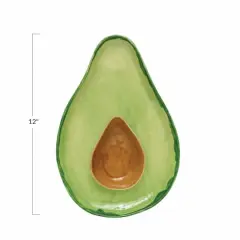 Hello Honey&reg; 12" Stoneware Avocado Plate with Pit Bowl