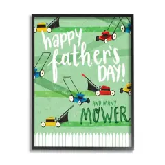 Stupell Industries Happy Father's Day Lawn Mowers Framed Giclee Art Black