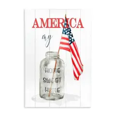 Stupell Industries America My Home Sweet Home Patriotic Country Flag Wall Plaque Art