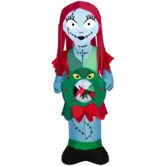 5ft. Airblown&reg; Inflatable Christmas Sally in Patchwork Dress with Monster Wreath