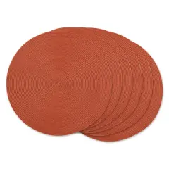 DII&reg; Round Plastic Woven Placemats, 6ct. Spice