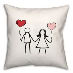 Heart Balloons Throw Pillow