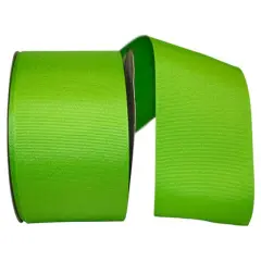JAM Paper 3" Grosgrain Texture Wired Ribbon Apple Green