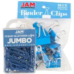 JAM Paper Office Desk Supply Clips Set Blue
