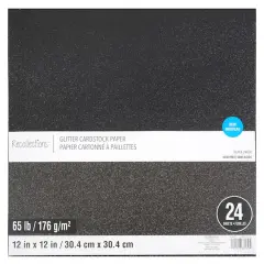 Glitter 12" x 12" Cardstock Paper Pack by Recollections&trade;, 24 Sheets Black