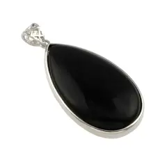 Black Jasper Teardrop Pendant by Bead Landing&trade;