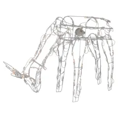 3.5ft. Lighted White Feeding Reindeer Animated Outdoor Christmas Decoration