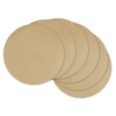DII&reg; Round Plastic Woven Placemats, 6ct. Natural