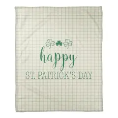 Happy Pats Day Plaid 50" x 60" Coral Fleece Blanket