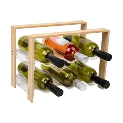 Mind Reader Modern Collection Bamboo & Acrylic 6 Bottle Wine Rack