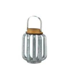 8" Small Galvanized Metal Lantern