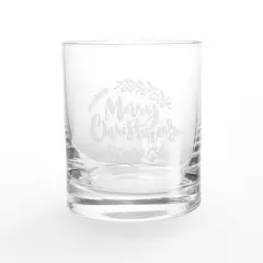 11oz. Merry Christmas Script Whiskey Glass