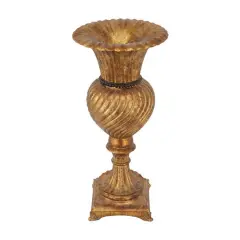 Gold Polystone Traditional Vase, 22" x 10" x 10"