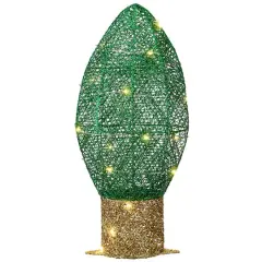 20" Pre-Lit Green Christmas Light Bulb Decoration