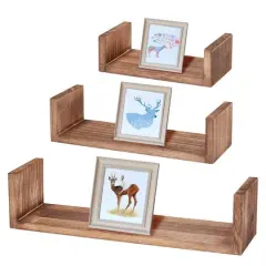 NEX&trade; Brown Wood Floating Shelves Set