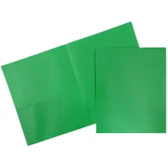 JAM Paper 9.5" x 11.5" Plastic 2 Pocket School POP Folders, 6ct. Green