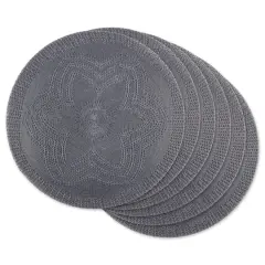 DII&reg; Woven Round Placemats, 6ct. Gray