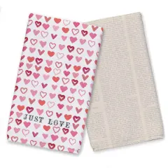 Just Love Hearts 16" x 25" Tea Towel - Set of 2
