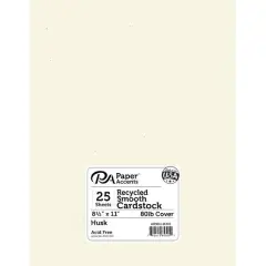 PA Paper&trade; Accents 8.5" x 11" Recycled Smooth Cardstock, 25 Sheets Husk