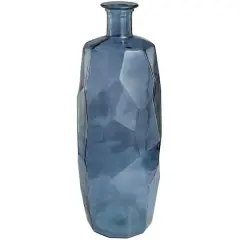 29" Blue Recycled Glass Tall Spanish Bottleneck Vase