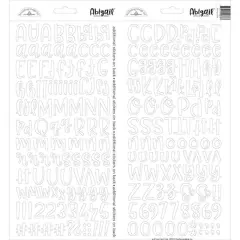 Doodlebug Design Inc.&trade; Abigail&trade; Font Alpha Cardstock Stickers Lily White