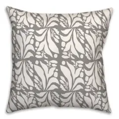18" Fun Foliage Indoor/Outdoor Pillow Gray