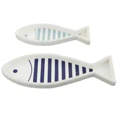 White Wood Fish Tray Set