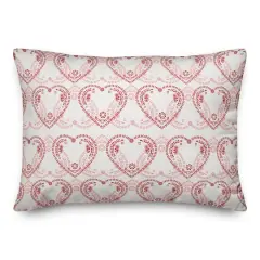 Red & Pink Interlocking Hearts Throw Pillow