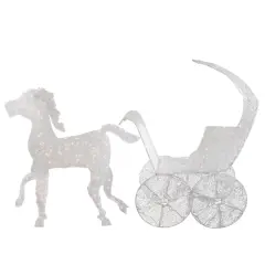 5ft. Pre-Lit White 3D Horse & Carriage Christmas Yard D&eacute;cor