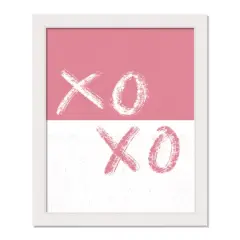16" x 20" XOXO Brush Strokes White Framed Print Wall Art