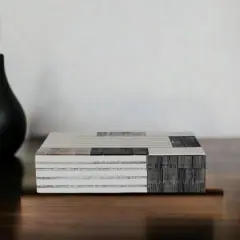 Hello Honey&reg; 10" Multicolored Decorative Mixed Material Storage Box with Horn Inlay