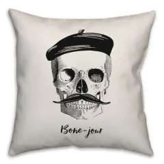 Bone-jour Spun Poly Throw Pillow