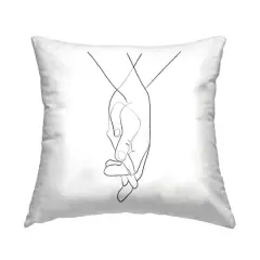 Stupell Industries Hands Intertwined Linework Drawing Romantic Gesture Throw Pillow 18" x 18"