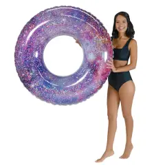 PoolCandy Glitterfied&reg; RealPrint&reg; Glitter Galaxy Jumbo Pool Tube