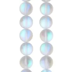 White Opal Glass Round Beads, 10mm by Bead Landing&trade;