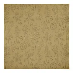 Mustard Yellow Leaf Pattern Cotton Twill Napkin