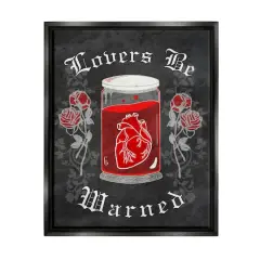 Stupell Industries Spooky Heart In Jar Framed Floater Canvas Wall Art Black