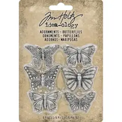Idea-Ology Metal Adornments 1" 6/Pkg-Butterflies