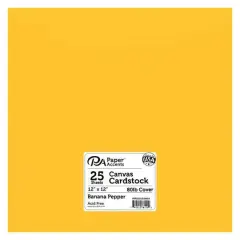 PA Paper&trade; Accents 12" x 12" 80lb. Canvas Cardstock Paper, 25 Sheets Banana Pepper