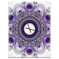Designart 'Purple Fractal Pattern With Circles Modern Rectangular Wall Clock