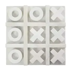 Marble Tic Tac Toe Game Set White
