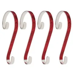 Haute Decor Stocking Scroll&reg; Red Glitter Stocking Holders, 4ct.