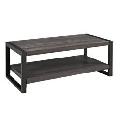 Walker Edison 48" Charcoal Industrial Coffee Table