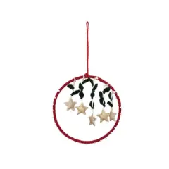 Hello Honey&reg; 5" Multicolor Wool Felt Ornament with Hanging Stars & Beads