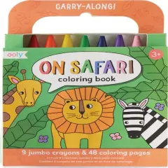OOLY On Safari Carry Along Crayon & Coloring Book Kit, 10ct.