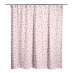 Daisy Pattern Shower Curtain Pink