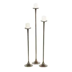 Aluminum Modern Candle Holder Set Bronze