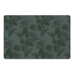 Tonal Protea Blooms Floor Mat Emerald Tones