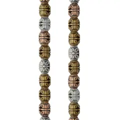 Multicolor Metal Plated Antique Barrel Beads, 10mm by Bead Landing&trade;
